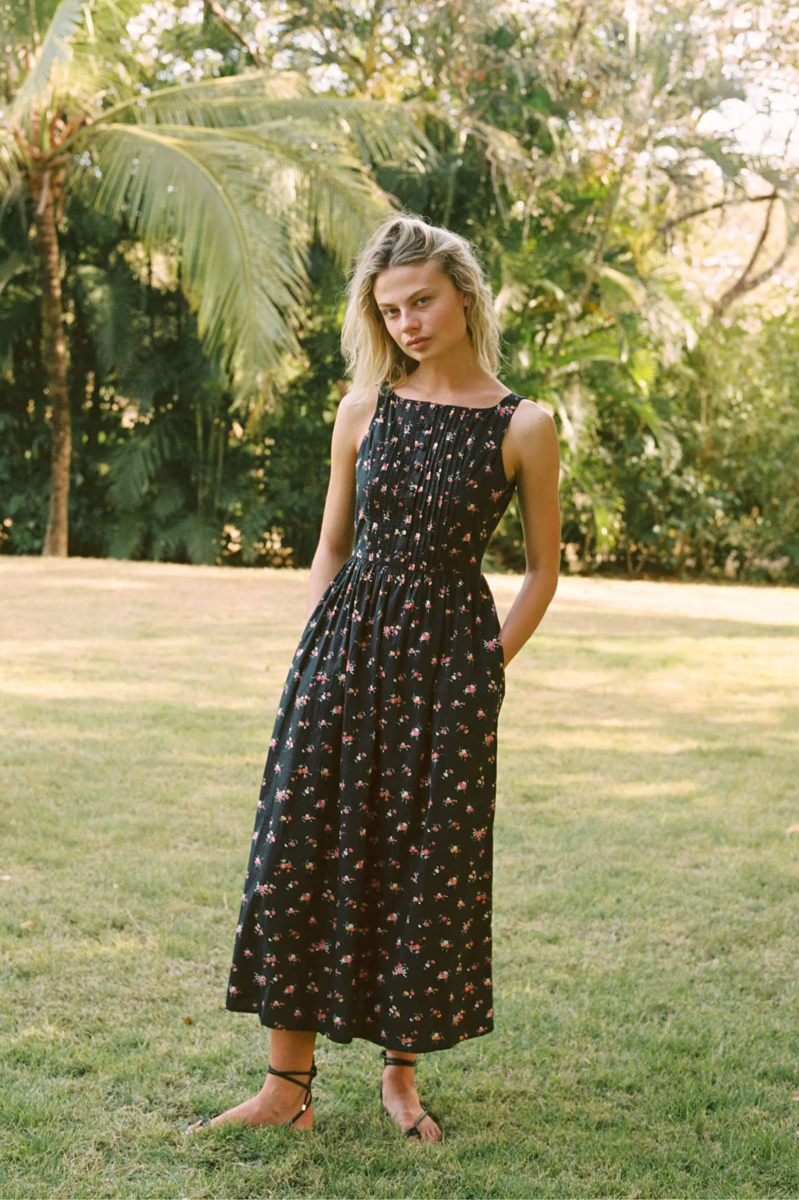 The Isola Dress | Lantana Blooms Black sold by Christy Dawn product image thumbnail 4