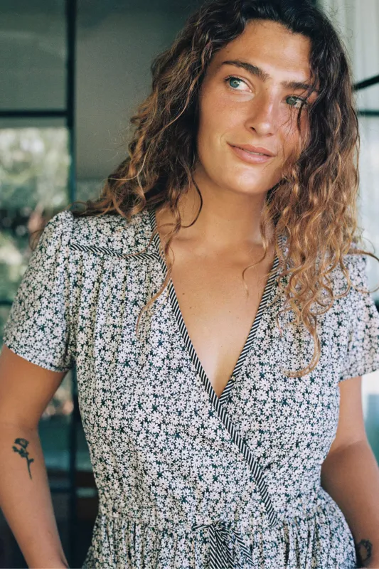 The Dawn Dress Petites | Noir Phlox sold by Christy Dawn