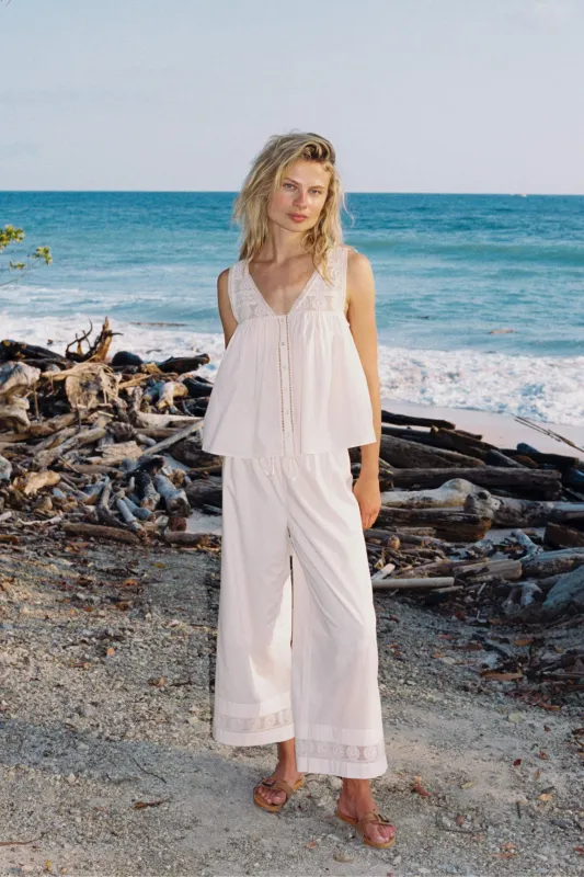 The Seraphine Trouser | Pearl Embroider sold by Christy Dawn