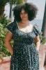 The Matilde Dress Extended | Noir Poppies sold by Christy Dawn