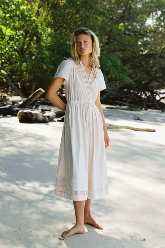 The Dawn Dress Petites | Pearl Embroider sold by Christy Dawn
