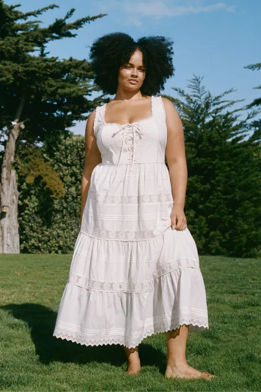 The Adele Dress Extended | Pearl Embroider sold by Christy Dawn