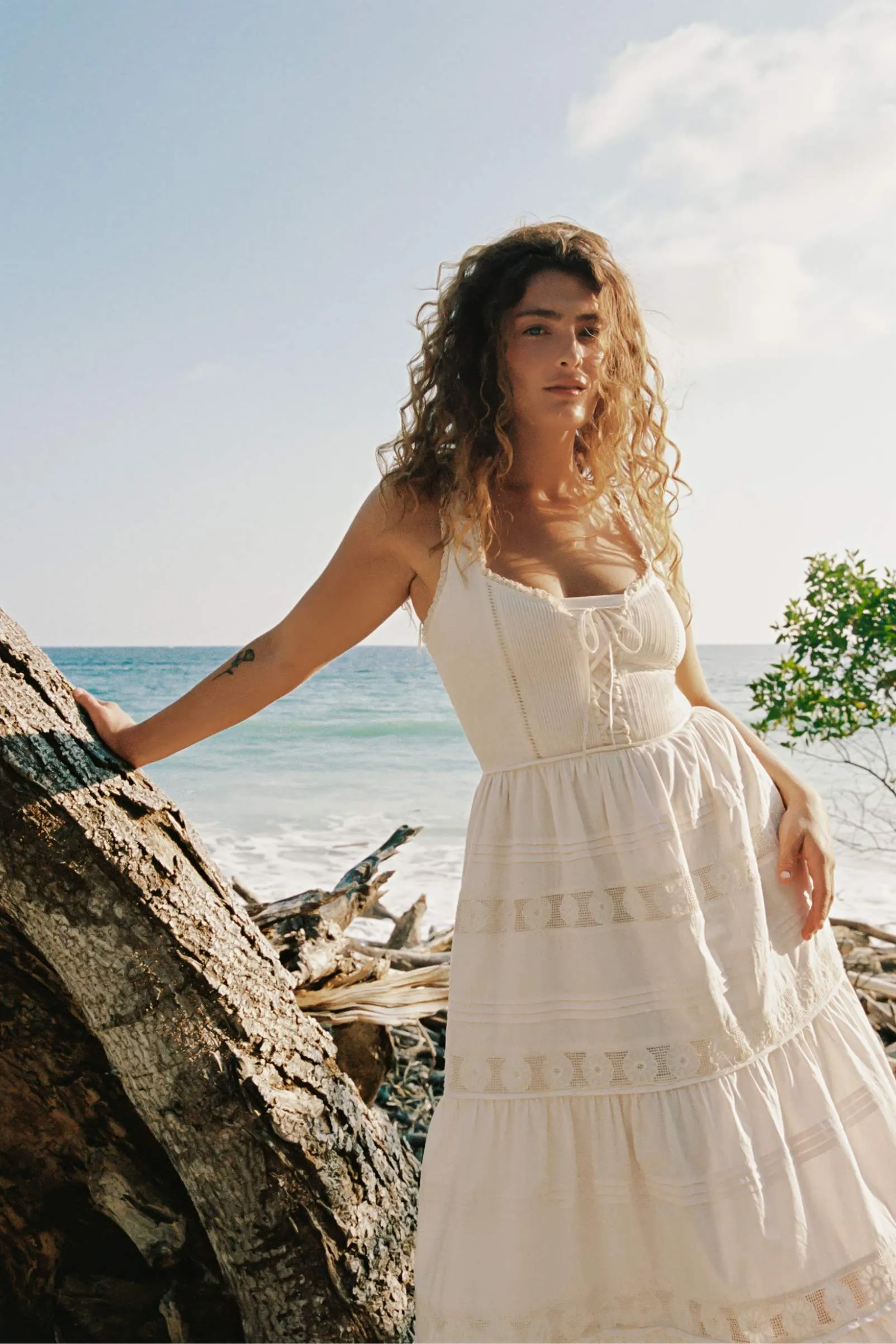 The Adele Dress Petites | Pearl Embroider sold by Christy Dawn