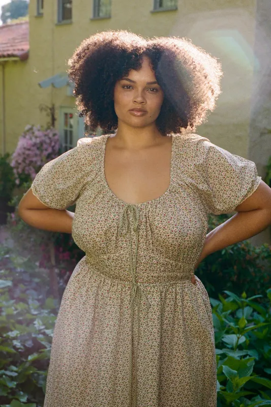 The Brynne Dress Extended | Creme Strawberry sold by Christy Dawn