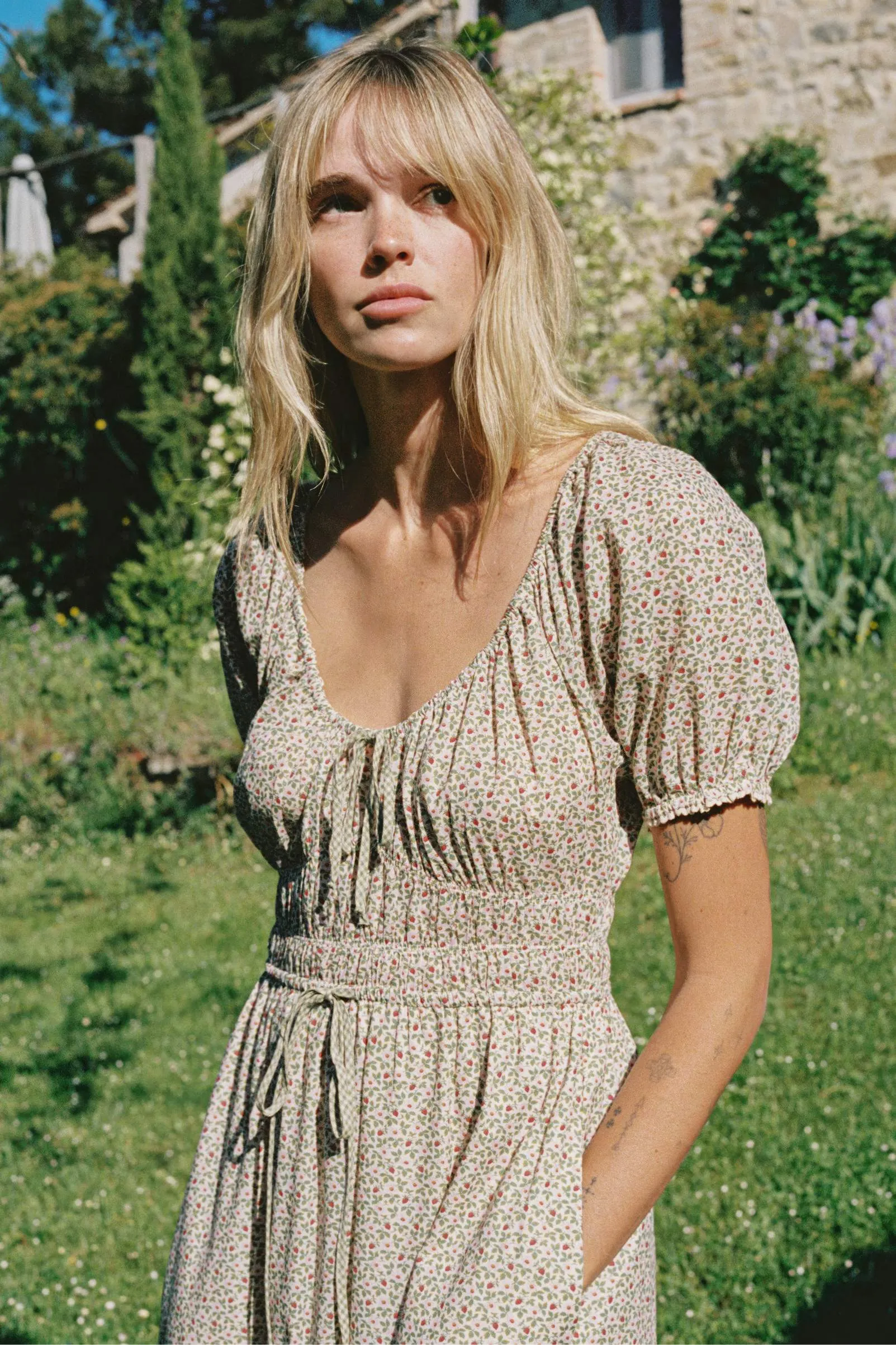 The Brynne Dress | Creme Strawberry sold by Christy Dawn