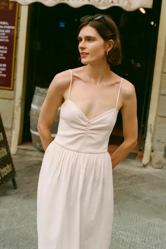 The Bernice Dress | Petal Pink Regenerative Pointelle made by Christy Dawn