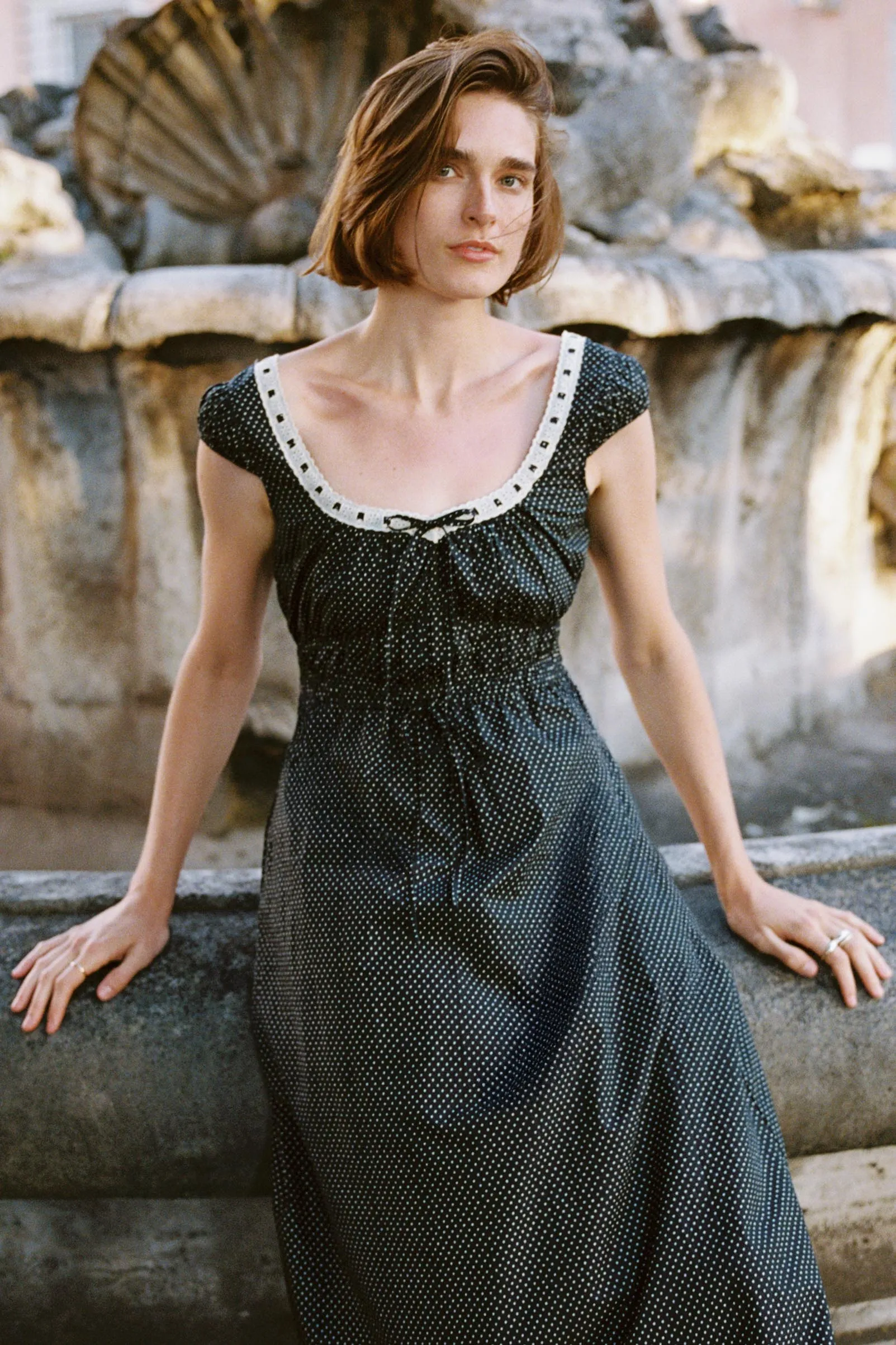 The Kelly Dress Petites | Noir Dot sold by Christy Dawn product image thumbnail 4