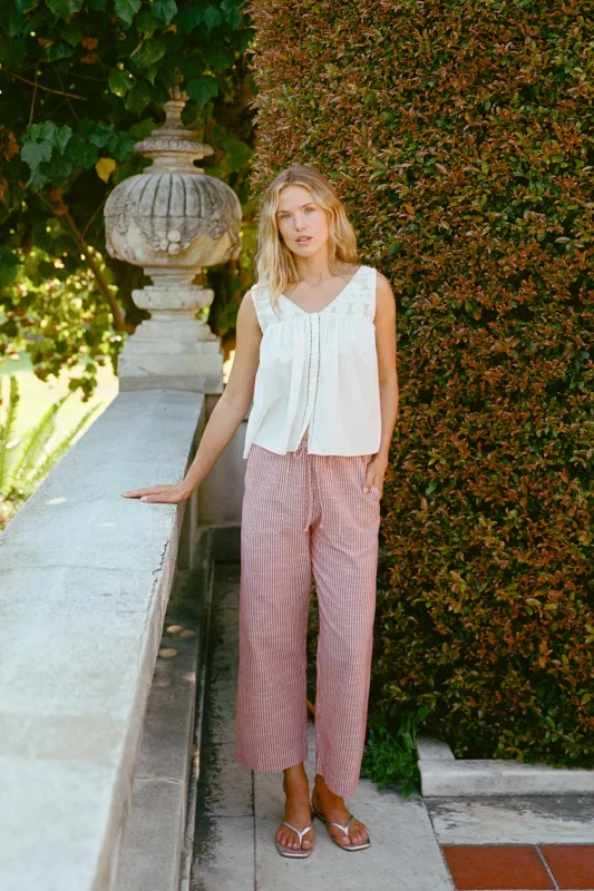 The Taavi Pant | Rhubarb Stripe sold by Christy Dawn