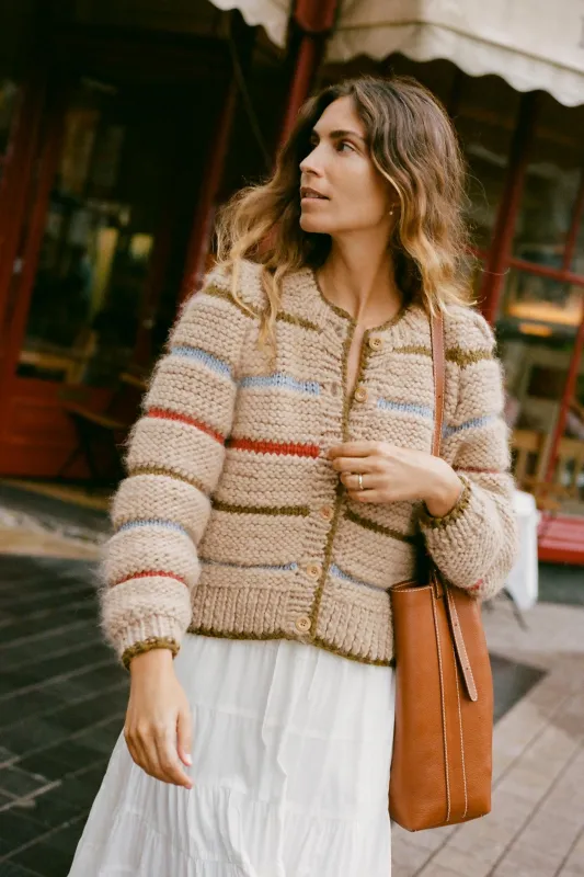 The Leandra Cardigan| Kaleidoscope Stripe sold by Christy Dawn