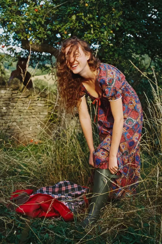 The Brynne Dress Petites | Ruby Patchwork sold by Christy Dawn