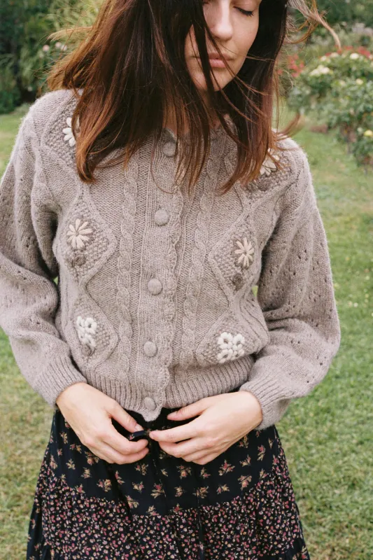 The Clover Cardigan | Hazelnut sold by Christy Dawn