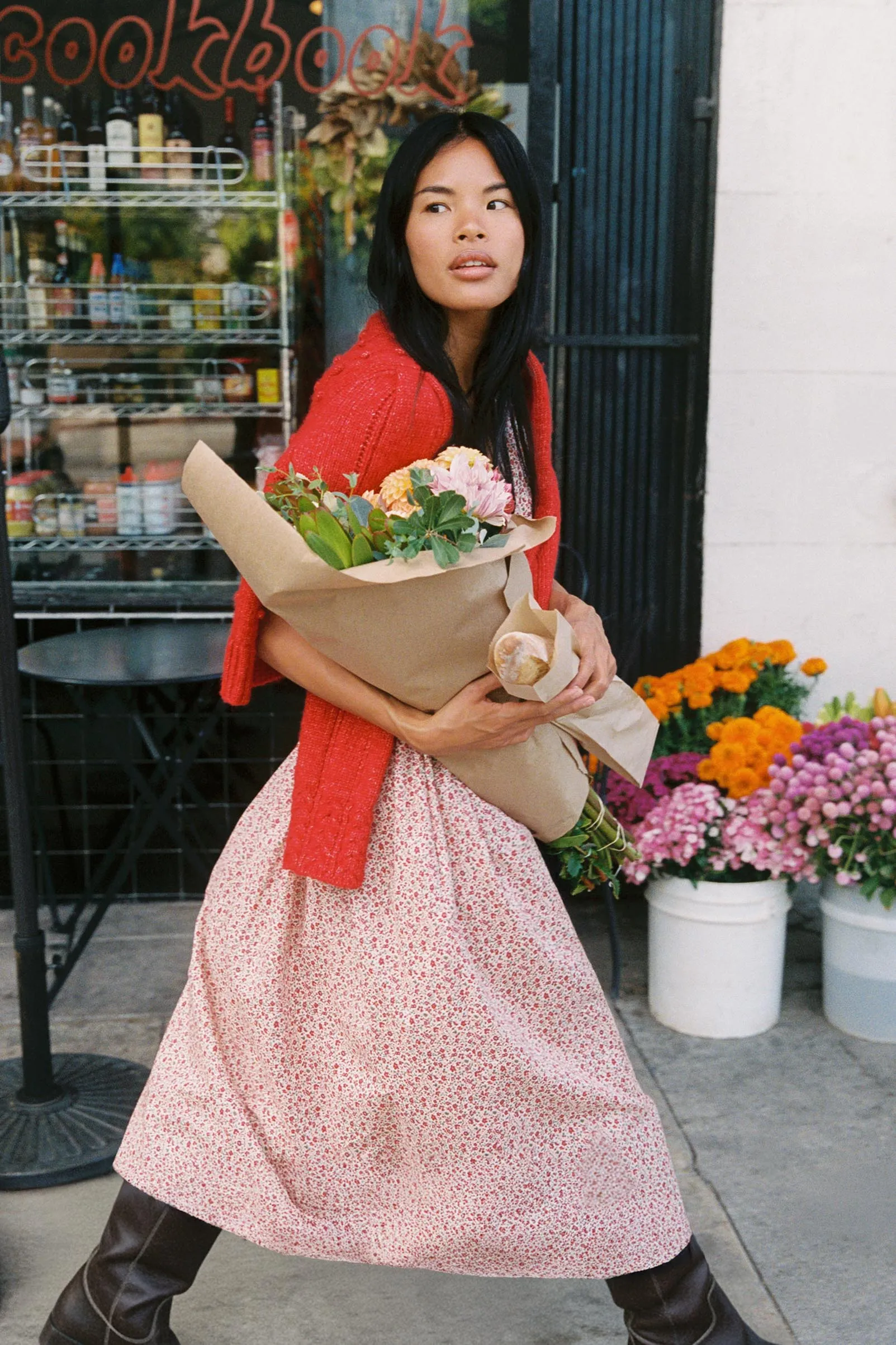 The Simple Dawn Dress Petites | Maroon Calico sold by Christy Dawn