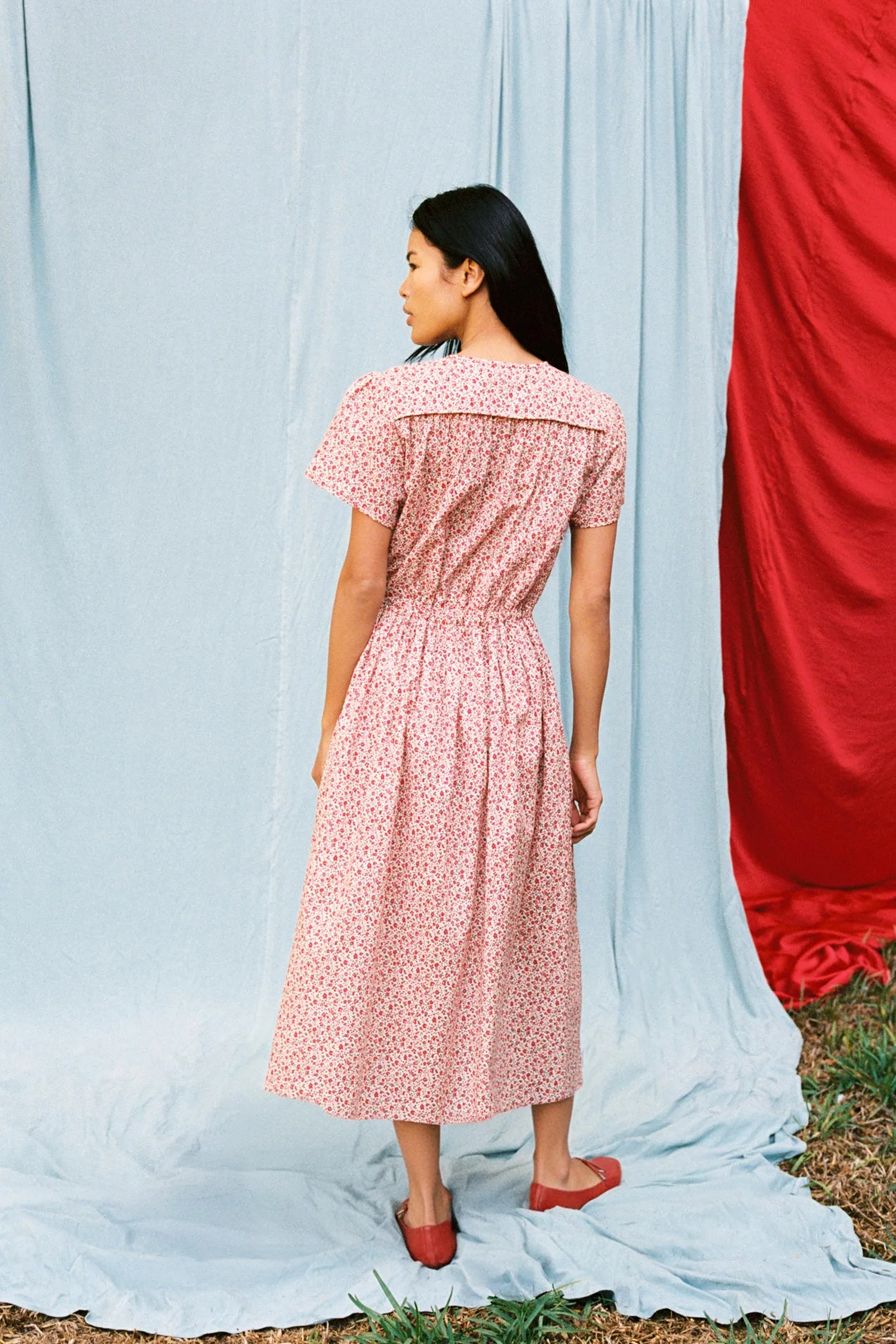 The Simple Dawn Dress Petites | Maroon Calico sold by Christy Dawn product image thumbnail 5