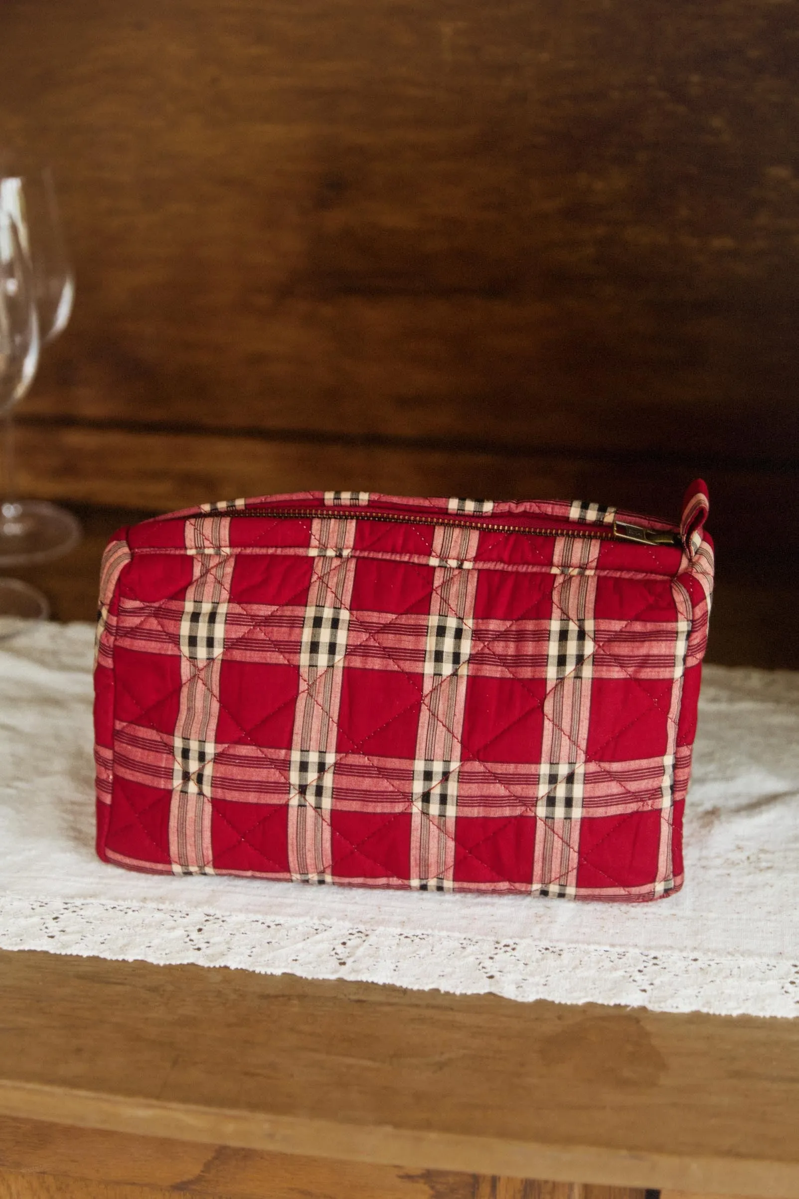 The Quilted Pouch | Holiday Plaid sold by Christy Dawn