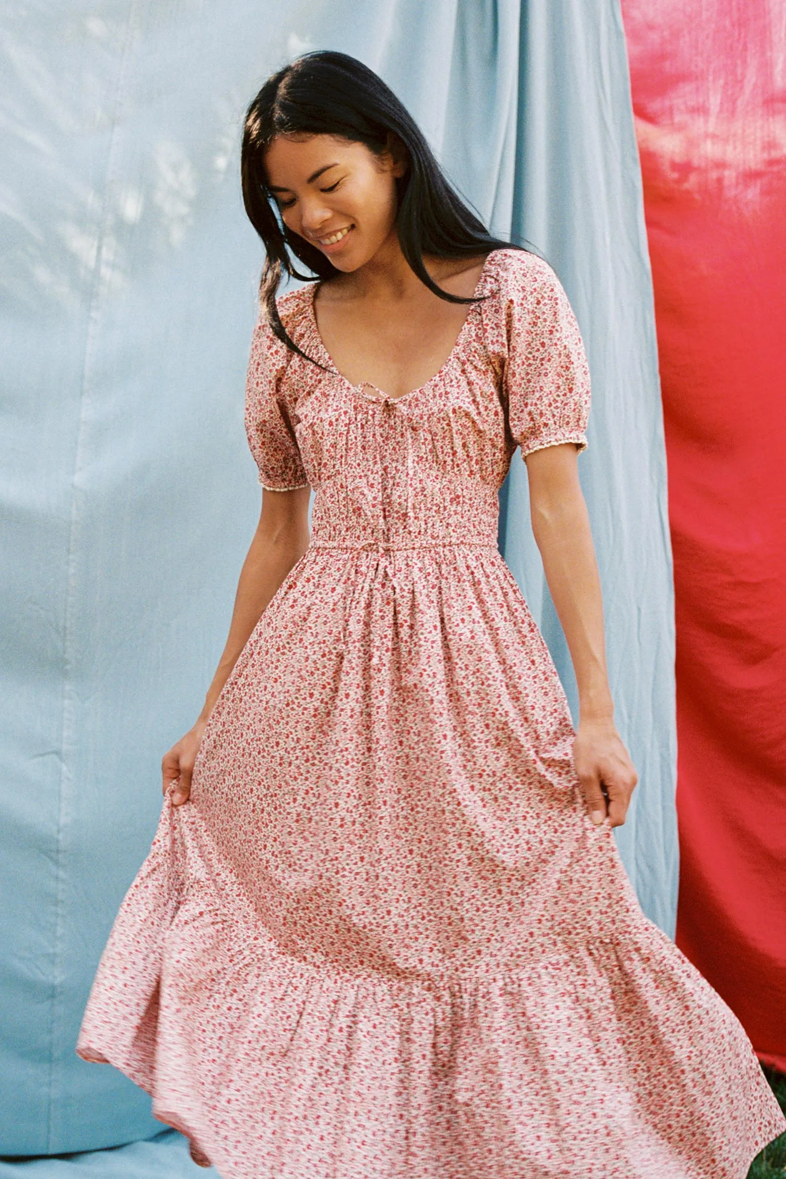 The Brynne Dress Petites | Maroon Calico sold by Christy Dawn product image thumbnail 2