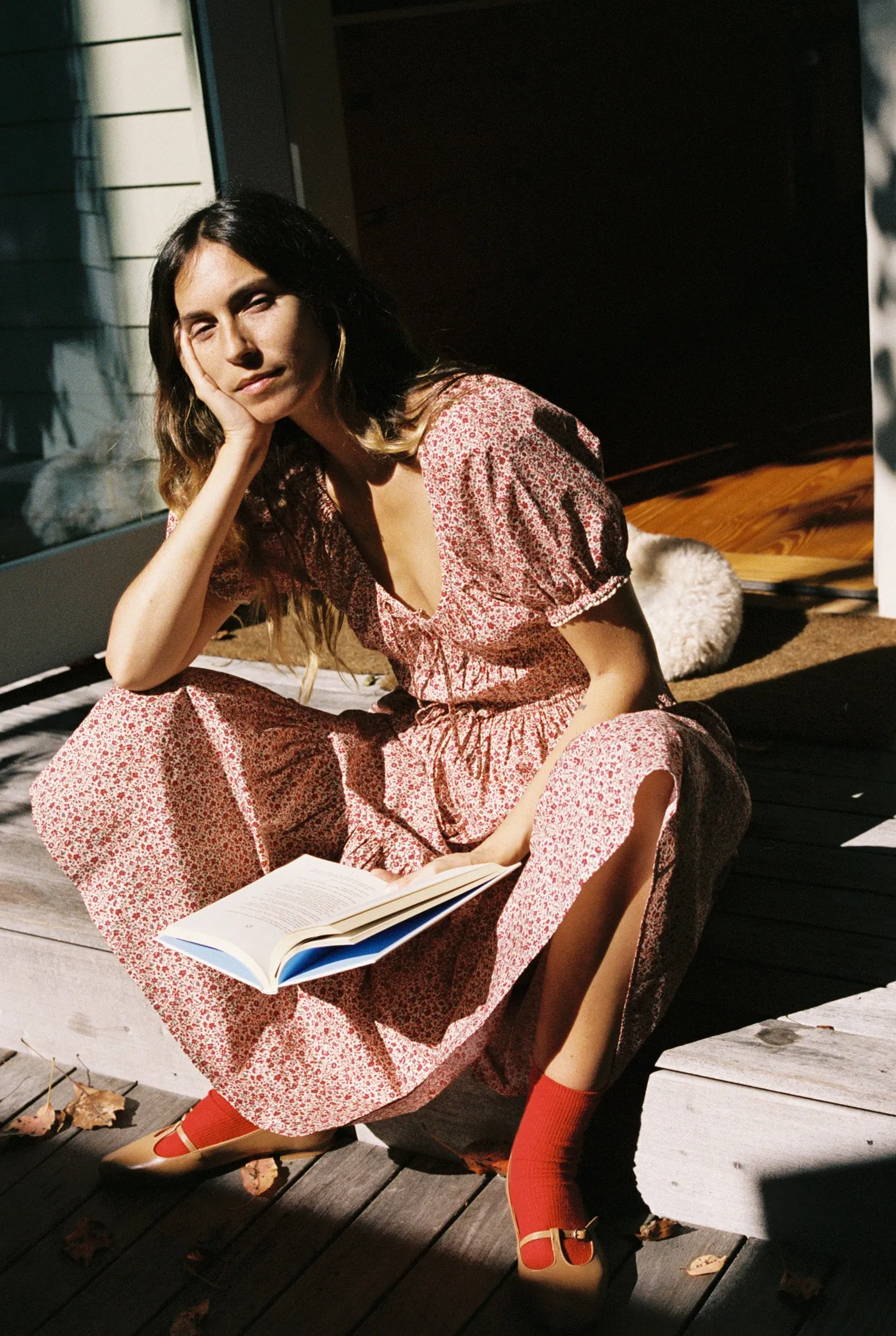 The Brynne Dress Petites | Maroon Calico sold by Christy Dawn