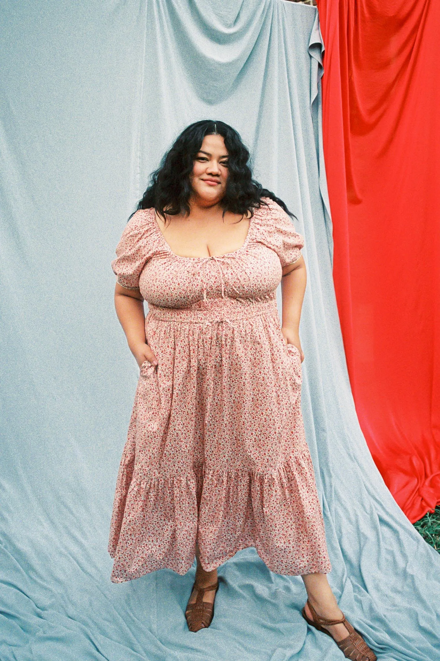 The Brynne Dress Extended | Maroon Calico sold by Christy Dawn product image thumbnail 3