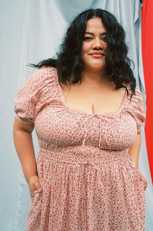 The Brynne Dress Extended | Maroon Calico sold by Christy Dawn