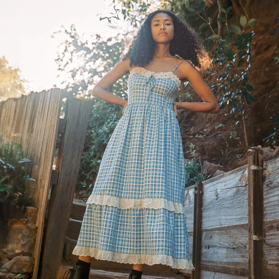 The Emma Dress | Cornflower Basketweave sold by Christy Dawn product image thumbnail 2