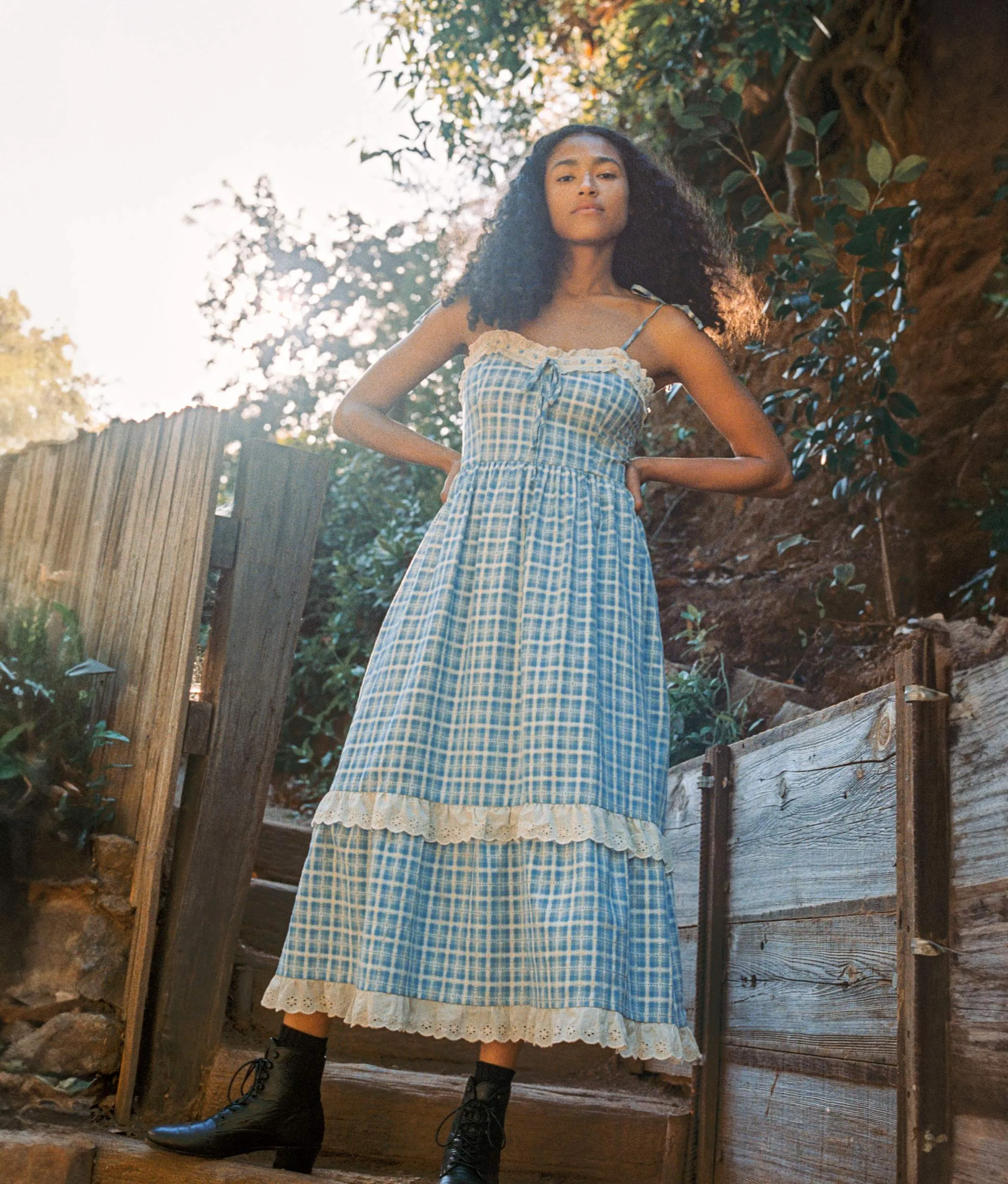 The Emma Dress | Cornflower Basketweave sold by Christy Dawn product image thumbnail 3