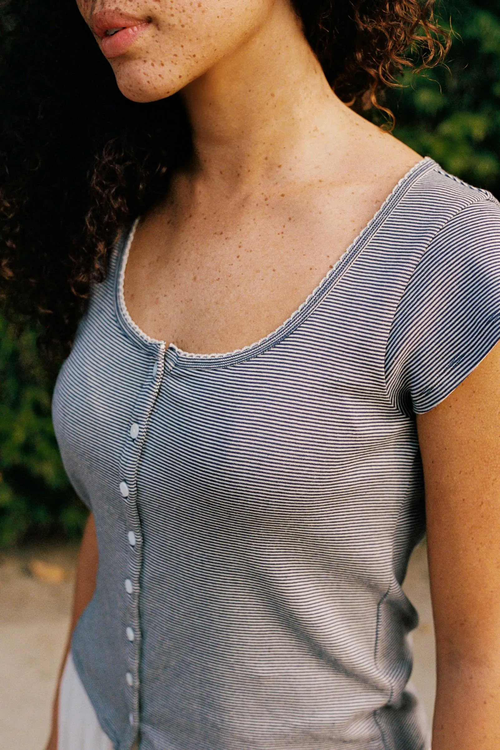 The Bridget Tee | Navy Stripe sold by Christy Dawn product image thumbnail 4