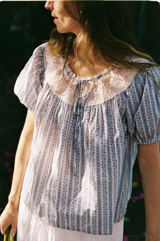 The Susy Blouse | Meadow Stripe made by Christy Dawn