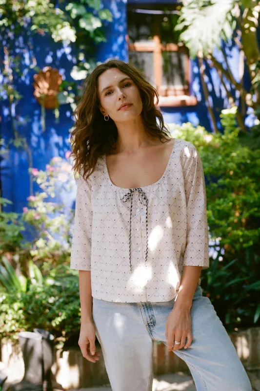 The Camelia Blouse | Dotted Plaid made by Christy Dawn