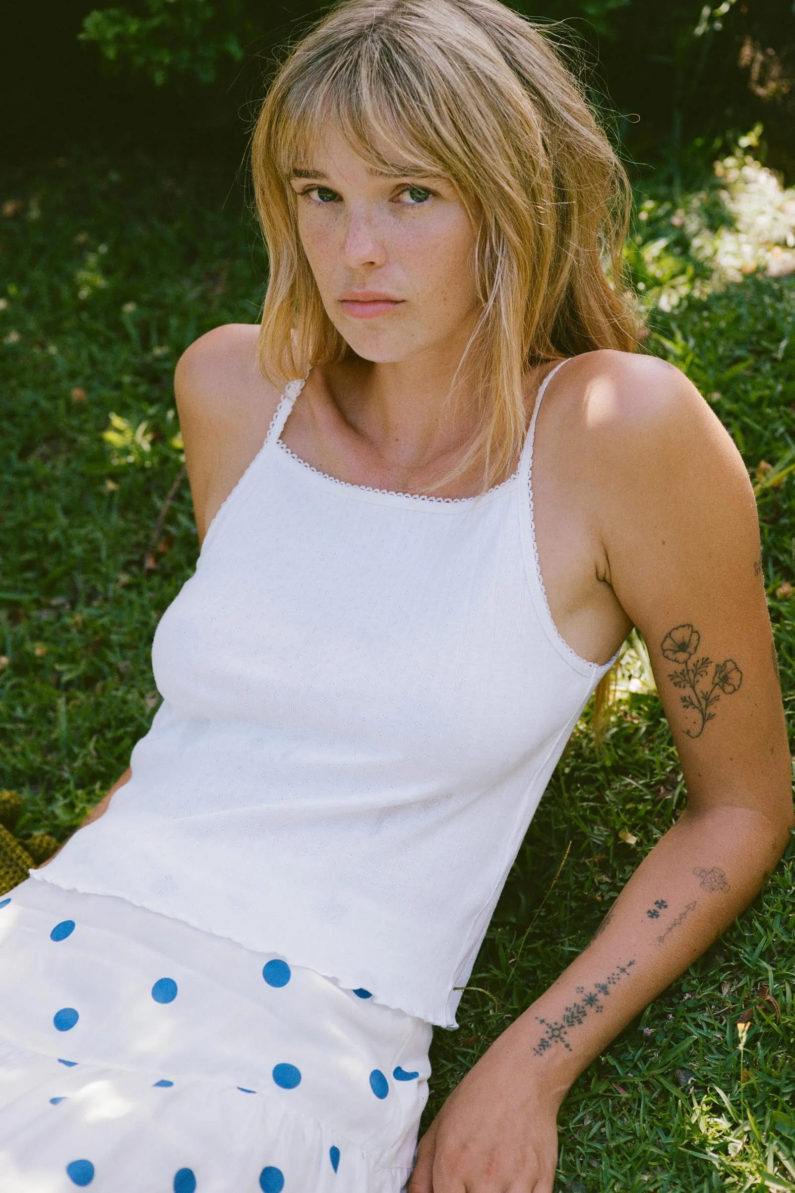 The Addie Tank | Ivory Regenerative Pointelle sold by Christy Dawn product image thumbnail 4