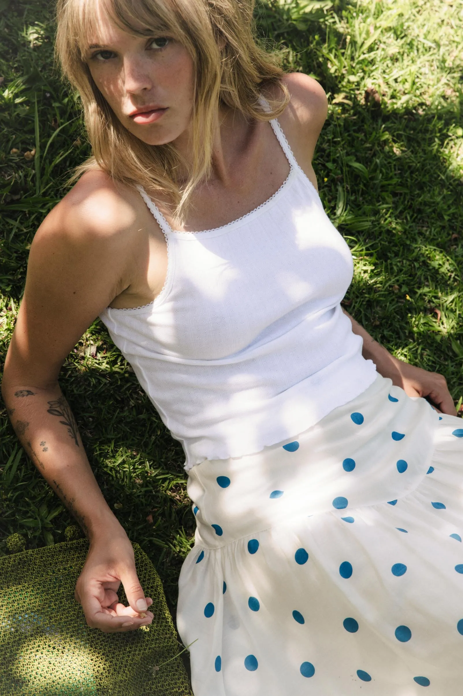 The Addie Tank | Ivory Regenerative Pointelle sold by Christy Dawn product image thumbnail 3