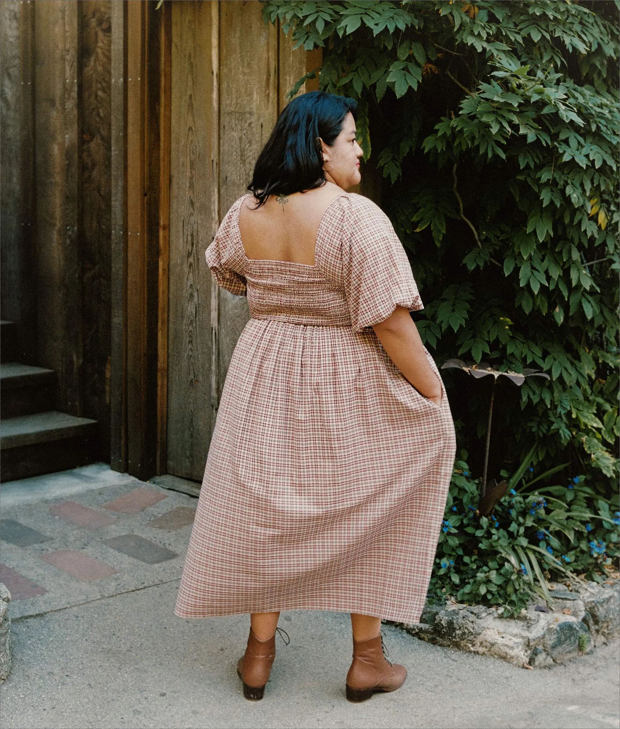 The Katrina Dress Extended | Ruby Plaid sold by Christy Dawn product image thumbnail 4