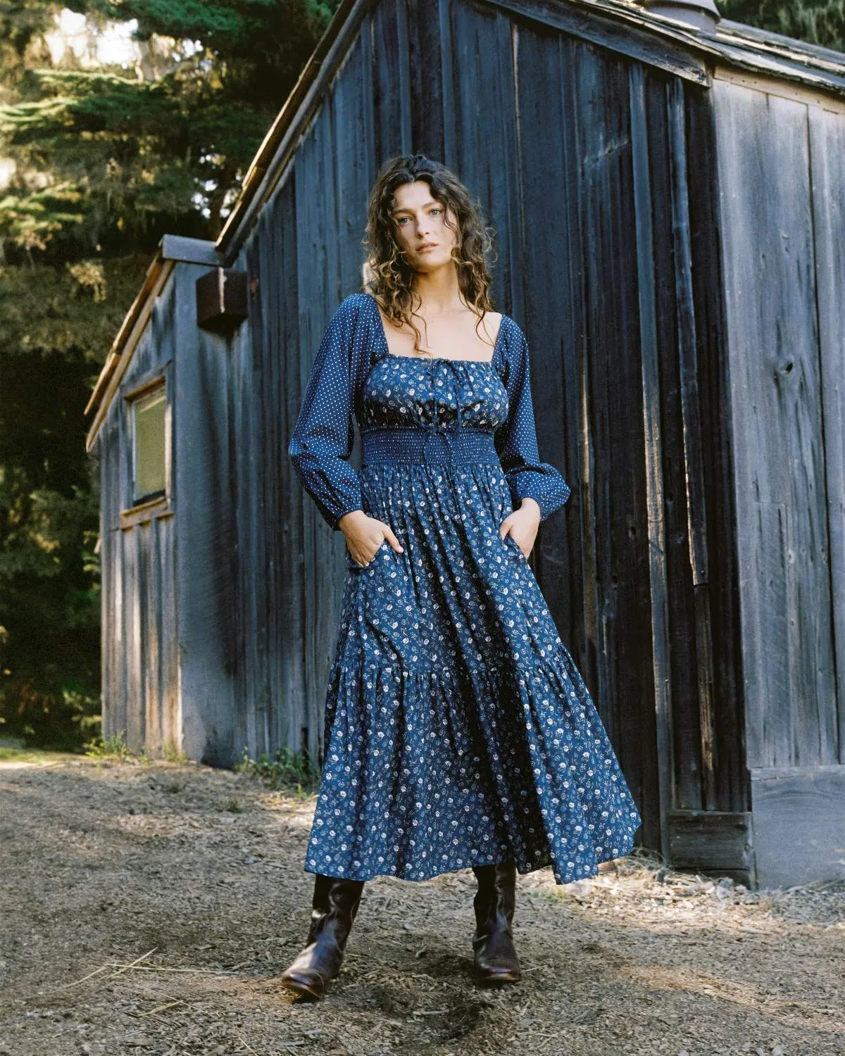 The Jennica Dress | Oat Straw Blue sold by Christy Dawn