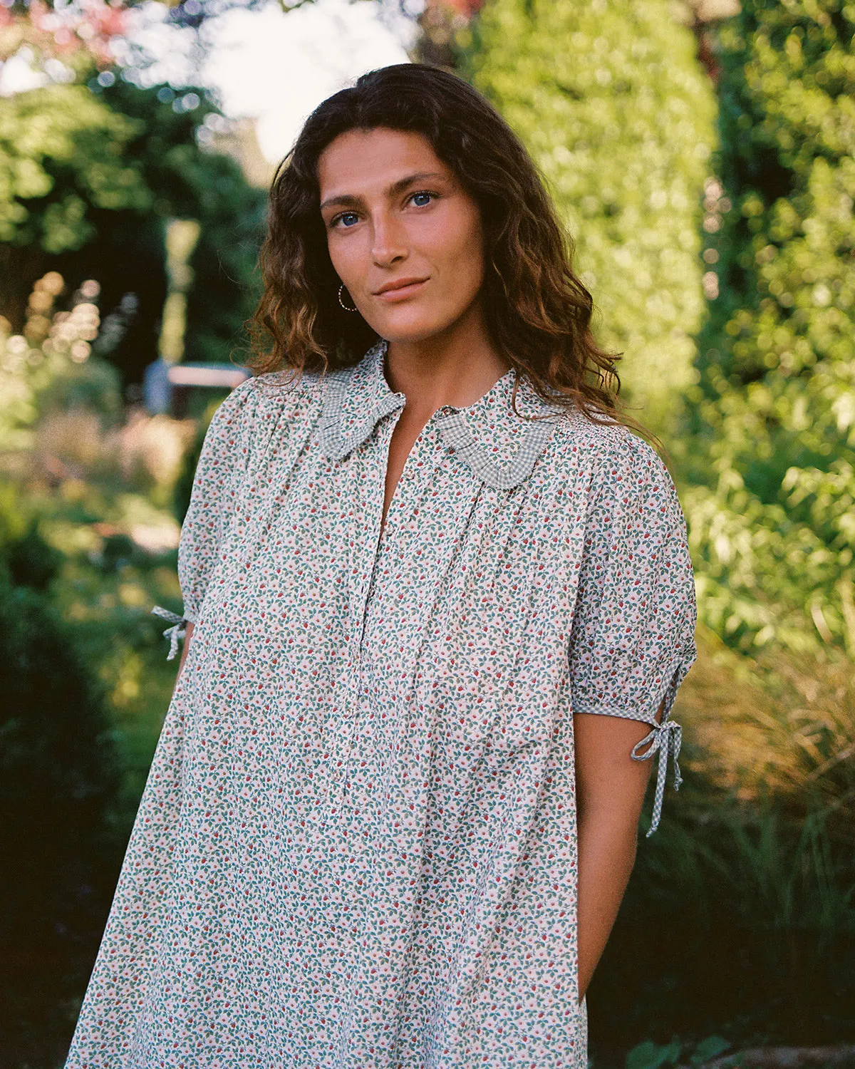 The Devin Dress | Creme Strawberry sold by Christy Dawn