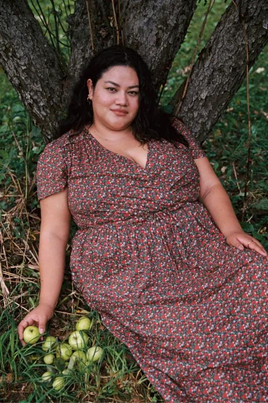 The Dawn Dress Extended | Evergreen Apple Harvest sold by Christy Dawn