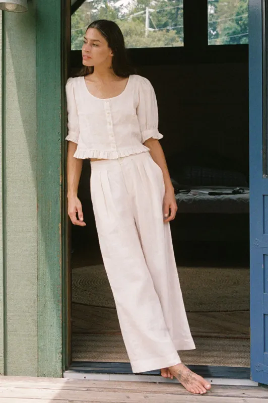 The Asa Pant | Pearl Linen sold by Christy Dawn
