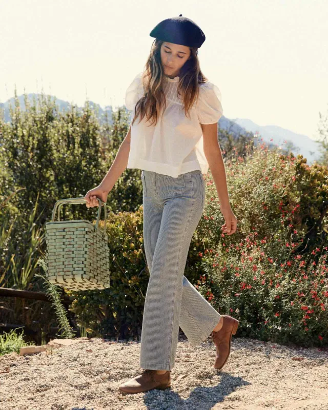 The Lula Jean | Railroad Stripe Denim sold by Christy Dawn