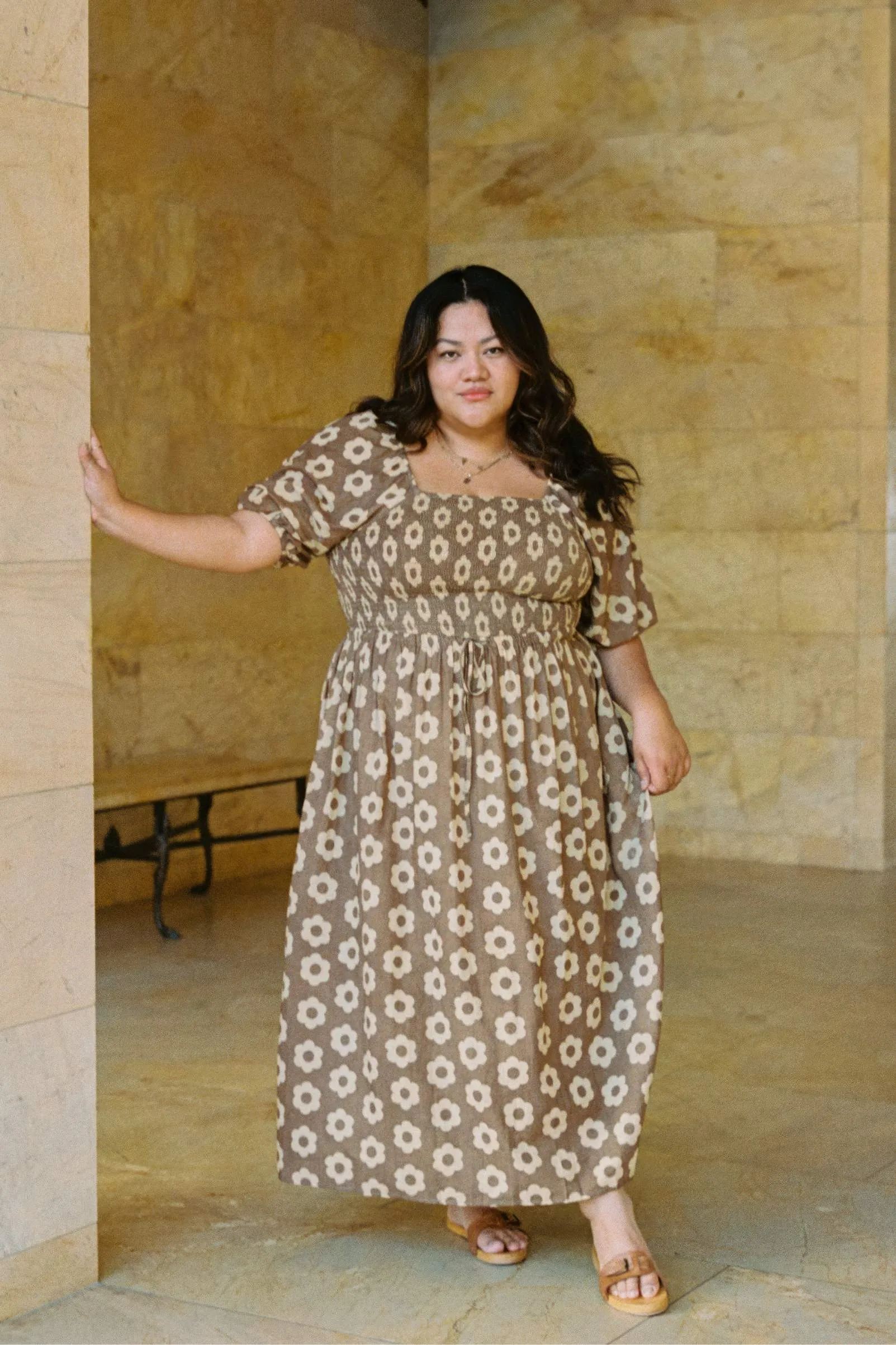 The Katrina Dress Extended | Mocha Daisy sold by Christy Dawn product image thumbnail 4
