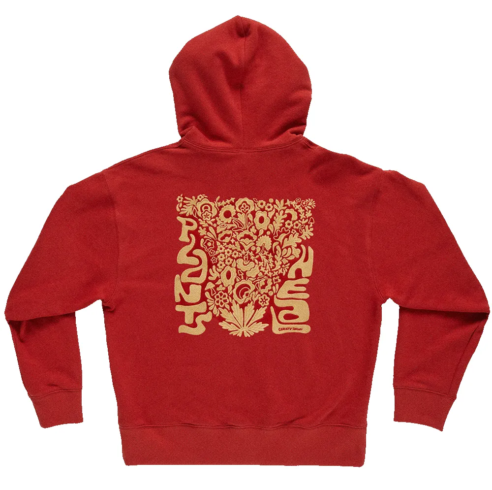 Plants Heal Hoodie | Red sold by Christy Dawn