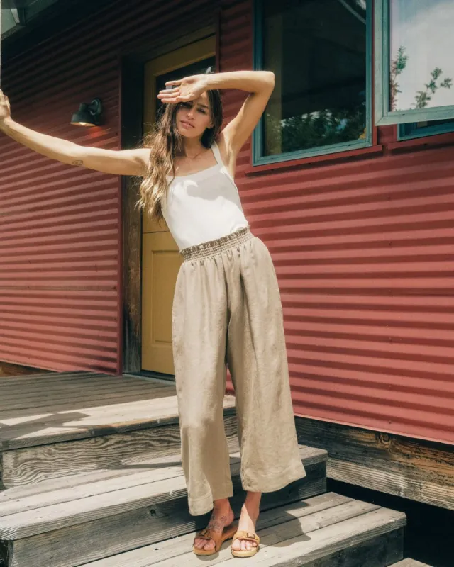 The Luna Pant | Sage Linen sold by Christy Dawn