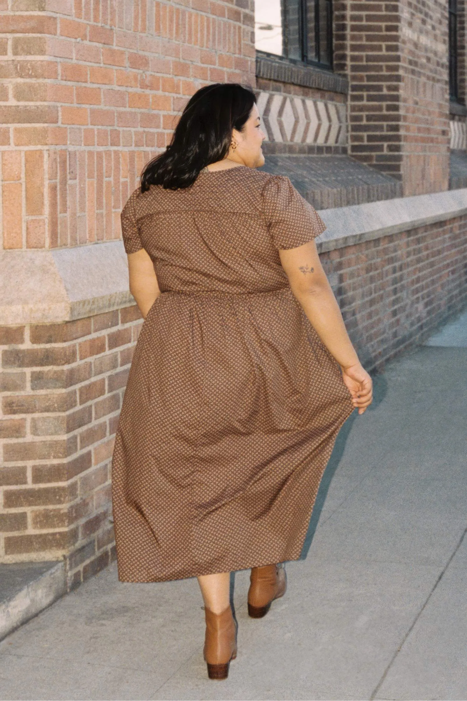 The Dawn Dress Extended | Geo Ditsy Hickory sold by Christy Dawn product image thumbnail 4