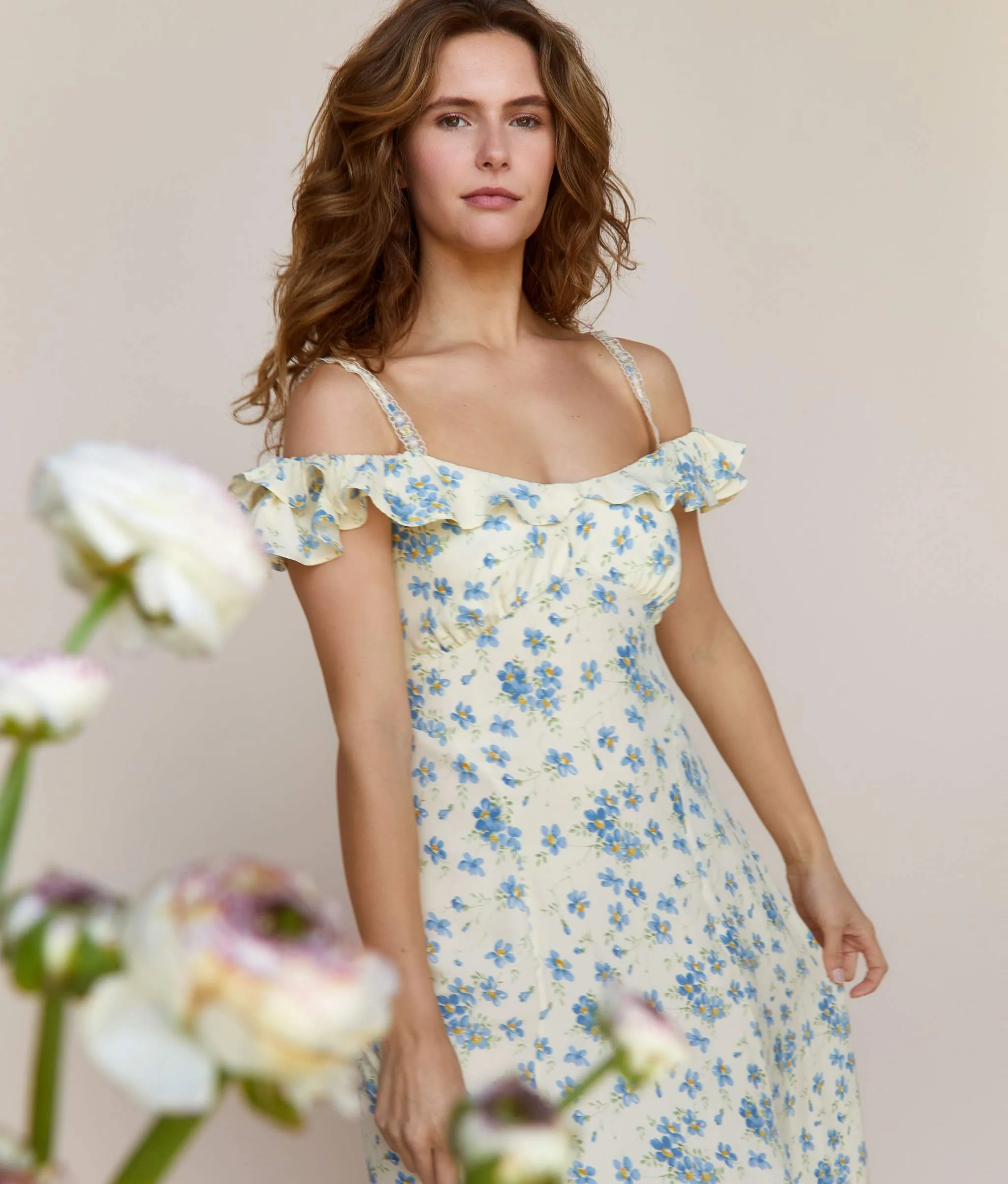 The Helina Dress | Lilies in Bloom Silk sold by Christy Dawn product image thumbnail 2