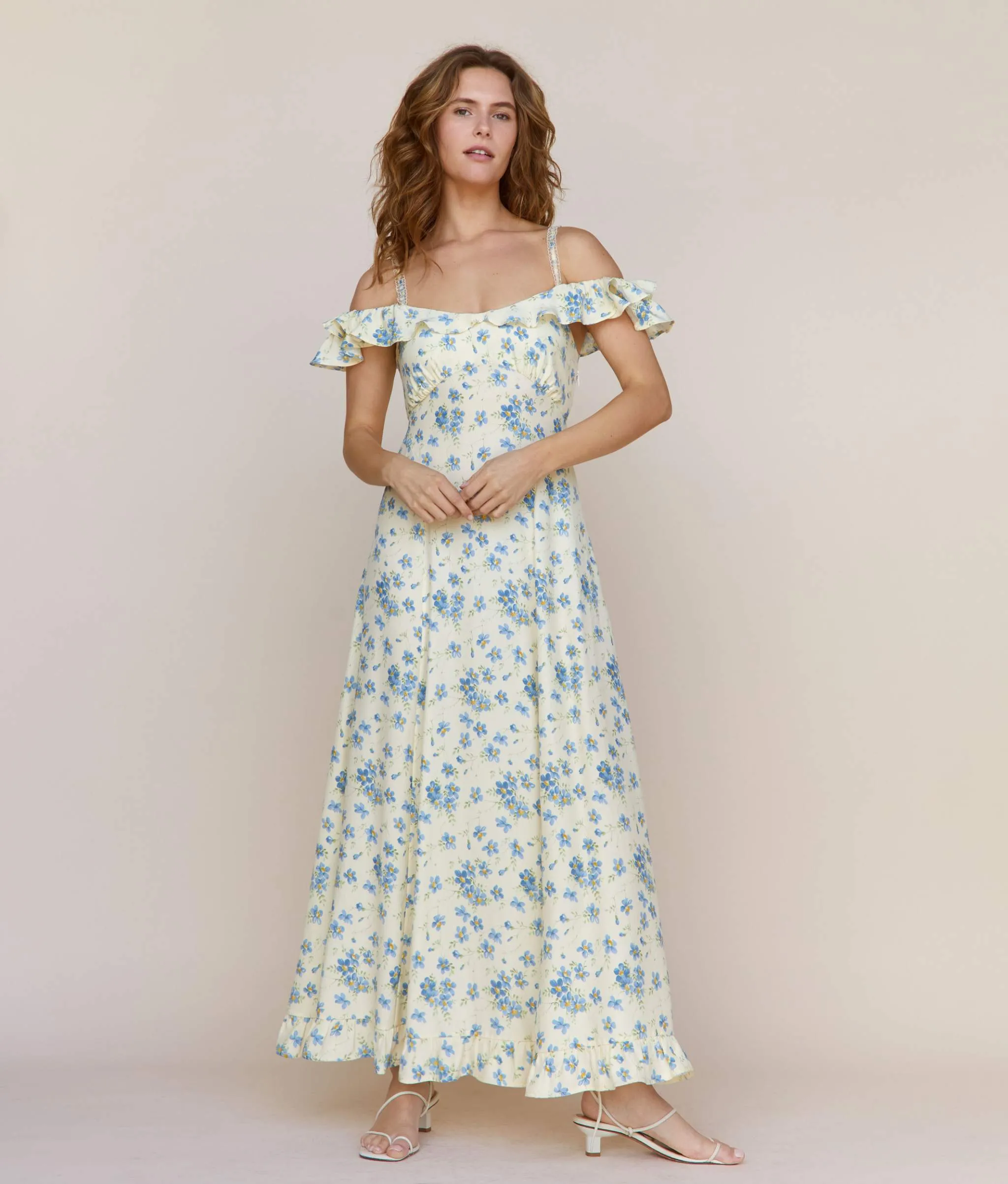 The Helina Dress | Lilies in Bloom Silk sold by Christy Dawn