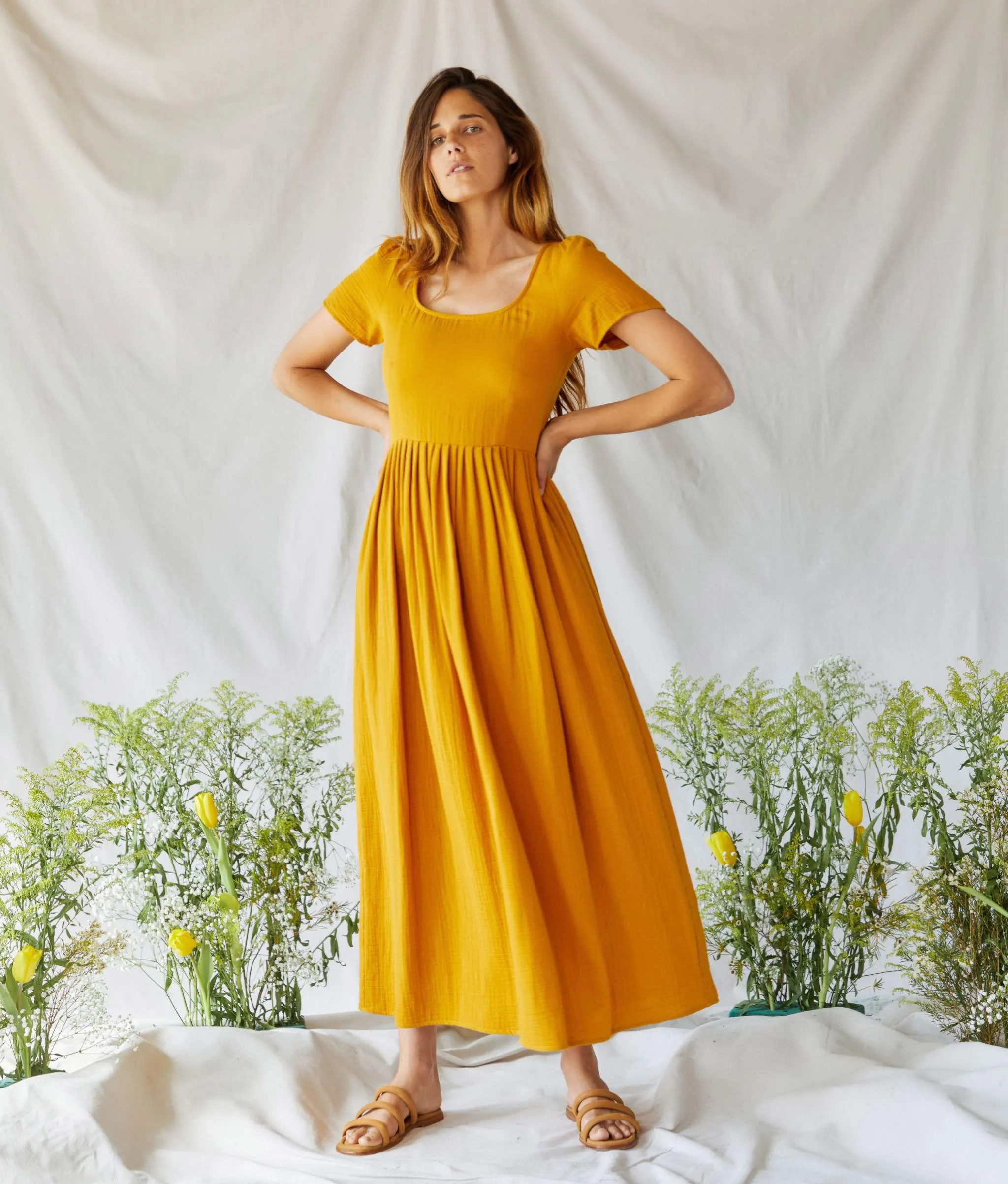 The Scarlet Dress | Mustard Gauze sold by Christy Dawn product image thumbnail 2