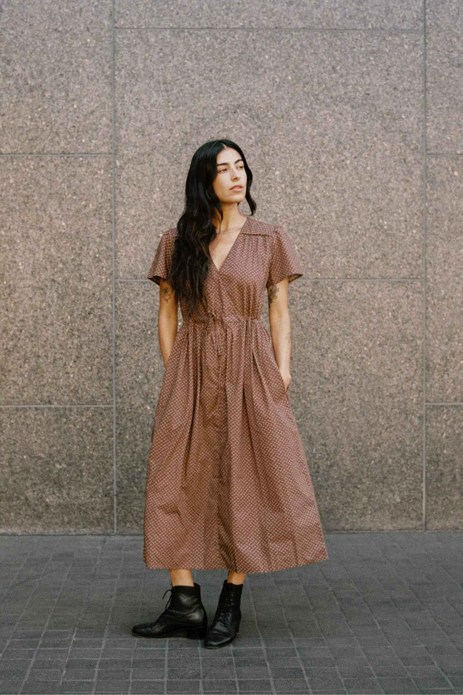 The Dawn Dress Petites | Geo Ditsy Hickory sold by Christy Dawn product image thumbnail 2