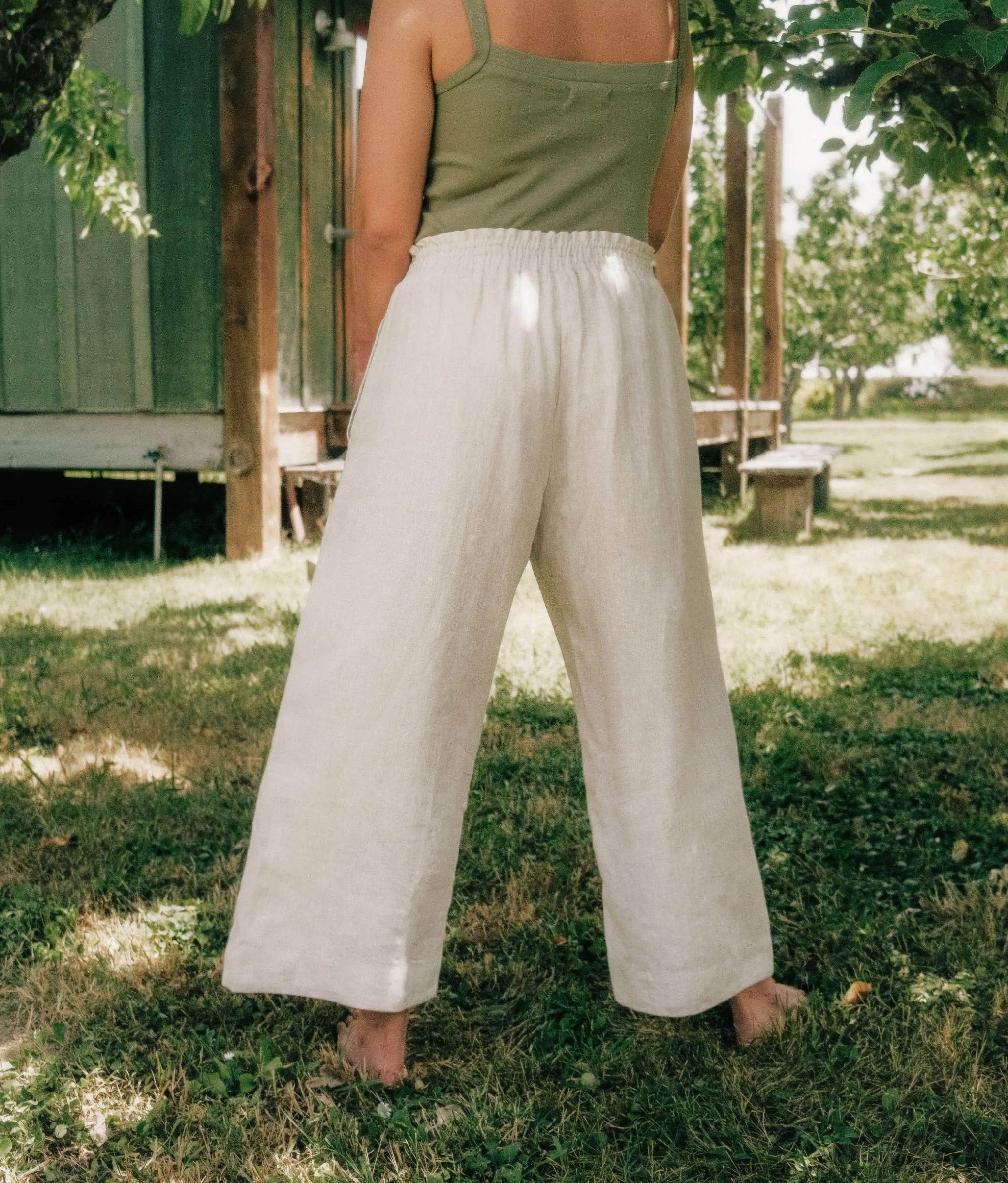 The Luna Pant | Oatmeal Linen sold by Christy Dawn