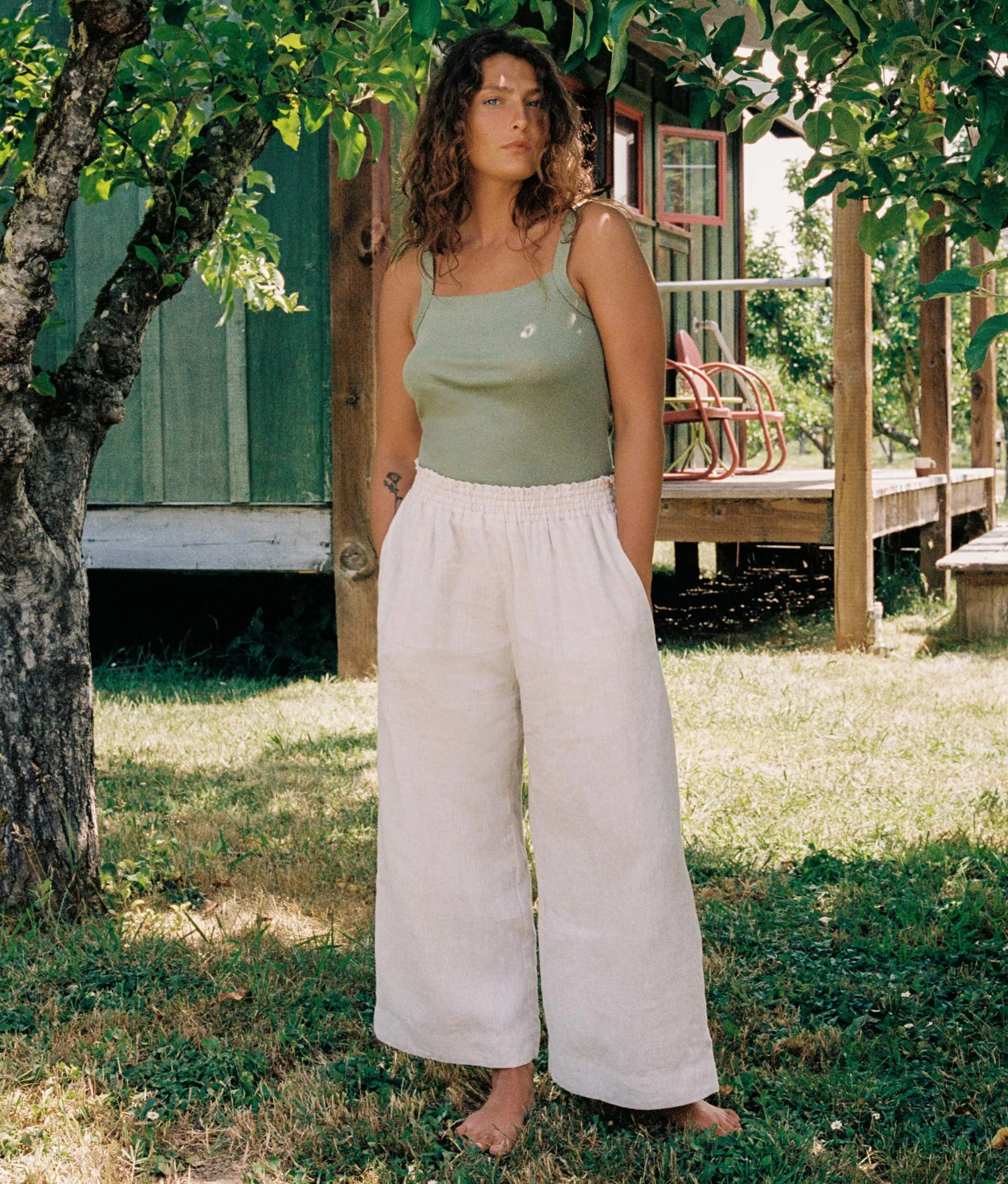 The Luna Pant | Oatmeal Linen sold by Christy Dawn product image thumbnail 3