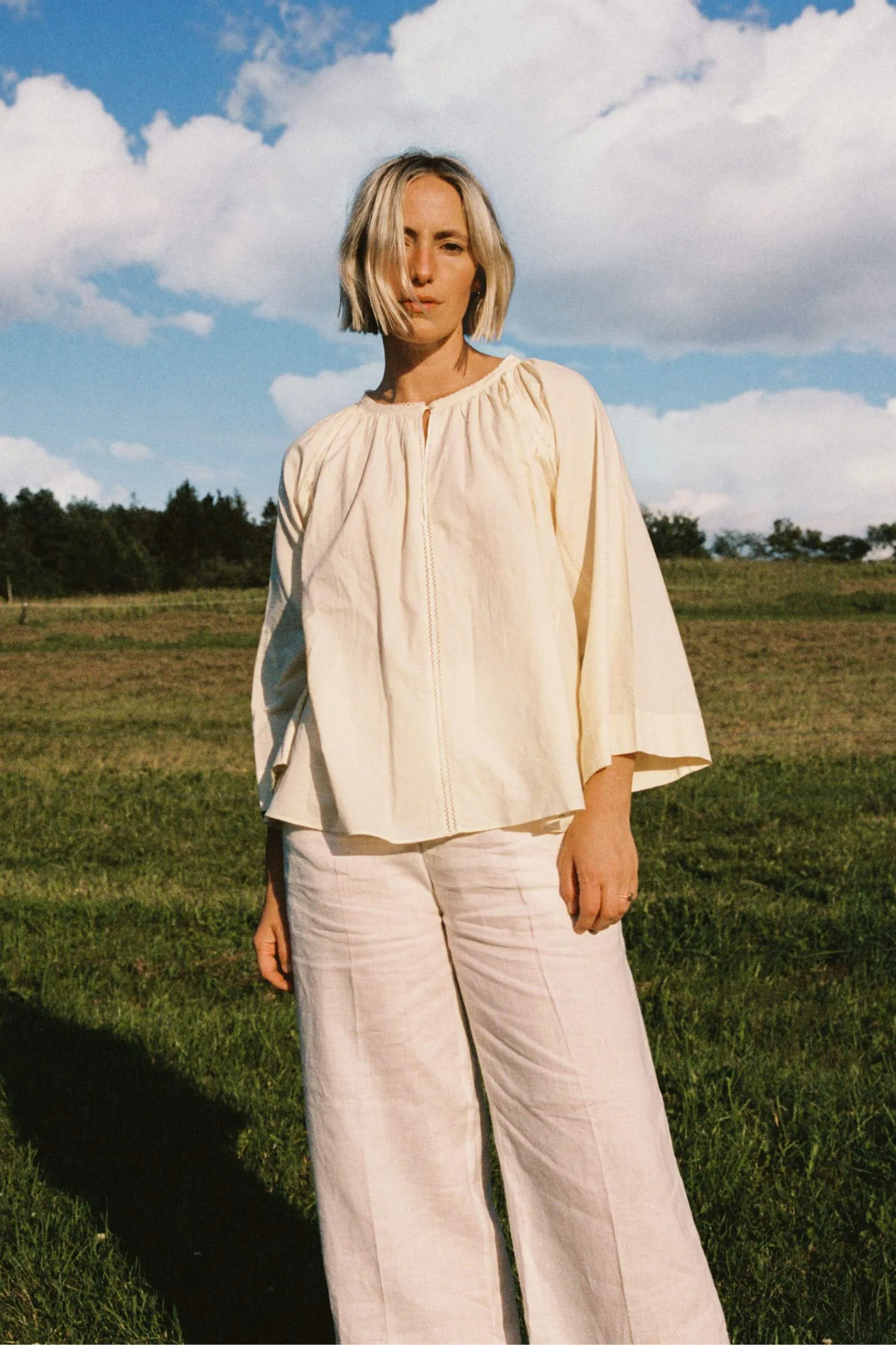 The Lorena Blouse | Chamomile Khadi sold by Christy Dawn