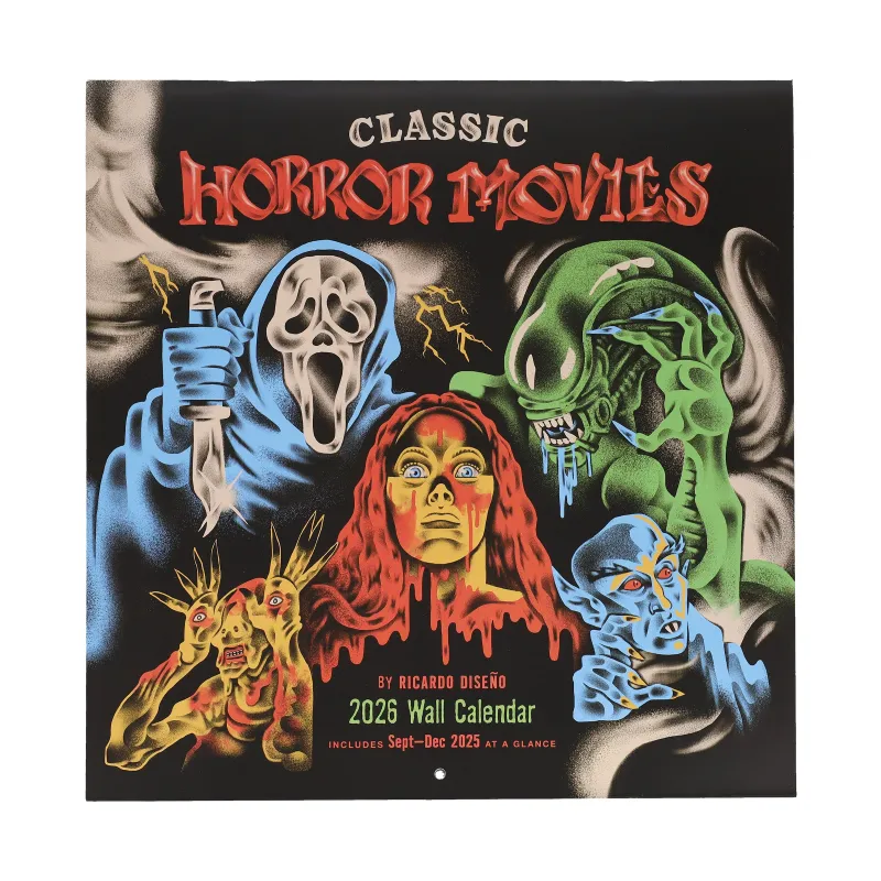 Classic Horror Movies 2026 Wall Calendar sold by Chronicle Books