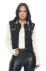Ci Sono Pearl-Embellished Denim Vest sold by Ci Sono