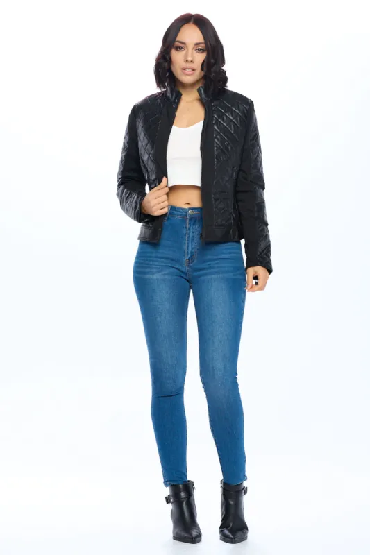 Ci Sono Quilted Faux Leather Jacket sold by Ci Sono