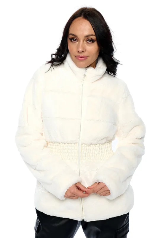 Ci Sono Waist-Tie Faux Fur Jacket sold by Ci Sono